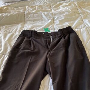 Louis Raphael Men's Dark Brown Dress Pants with Front Pleats